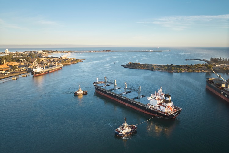 First Spodumene Concentrate Shipment Port with ship